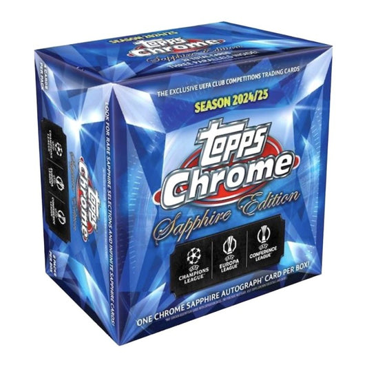 2024-25 Topps Chrome UEFA Club Competitions Soccer Sapphire Edition Box